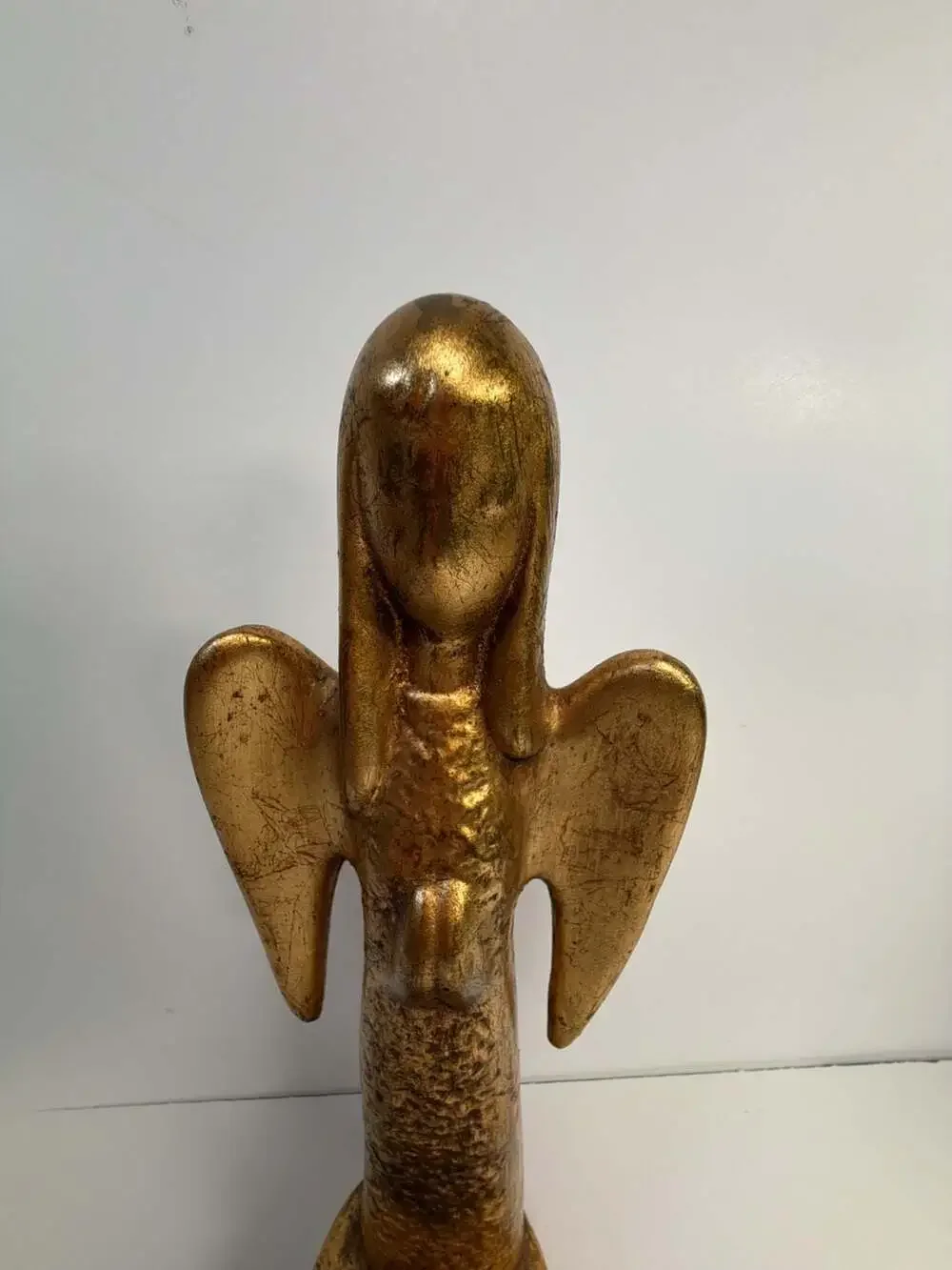 Vintage Gold Leaf Ceramic Angel Candle Holder